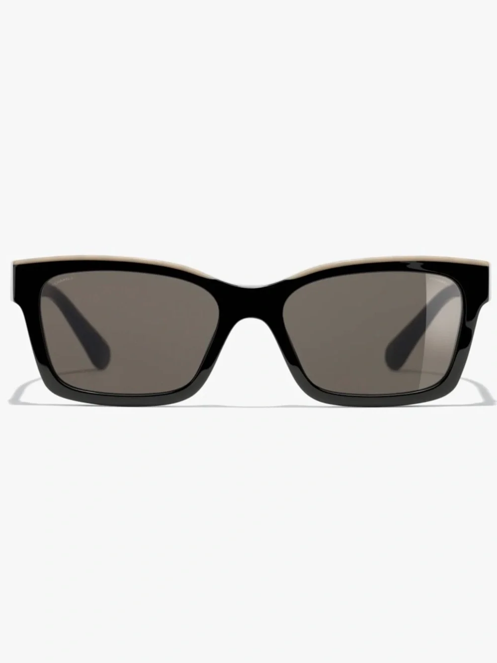 CHANEL Black Sunglasses with beige Trim - Classic Square Frame